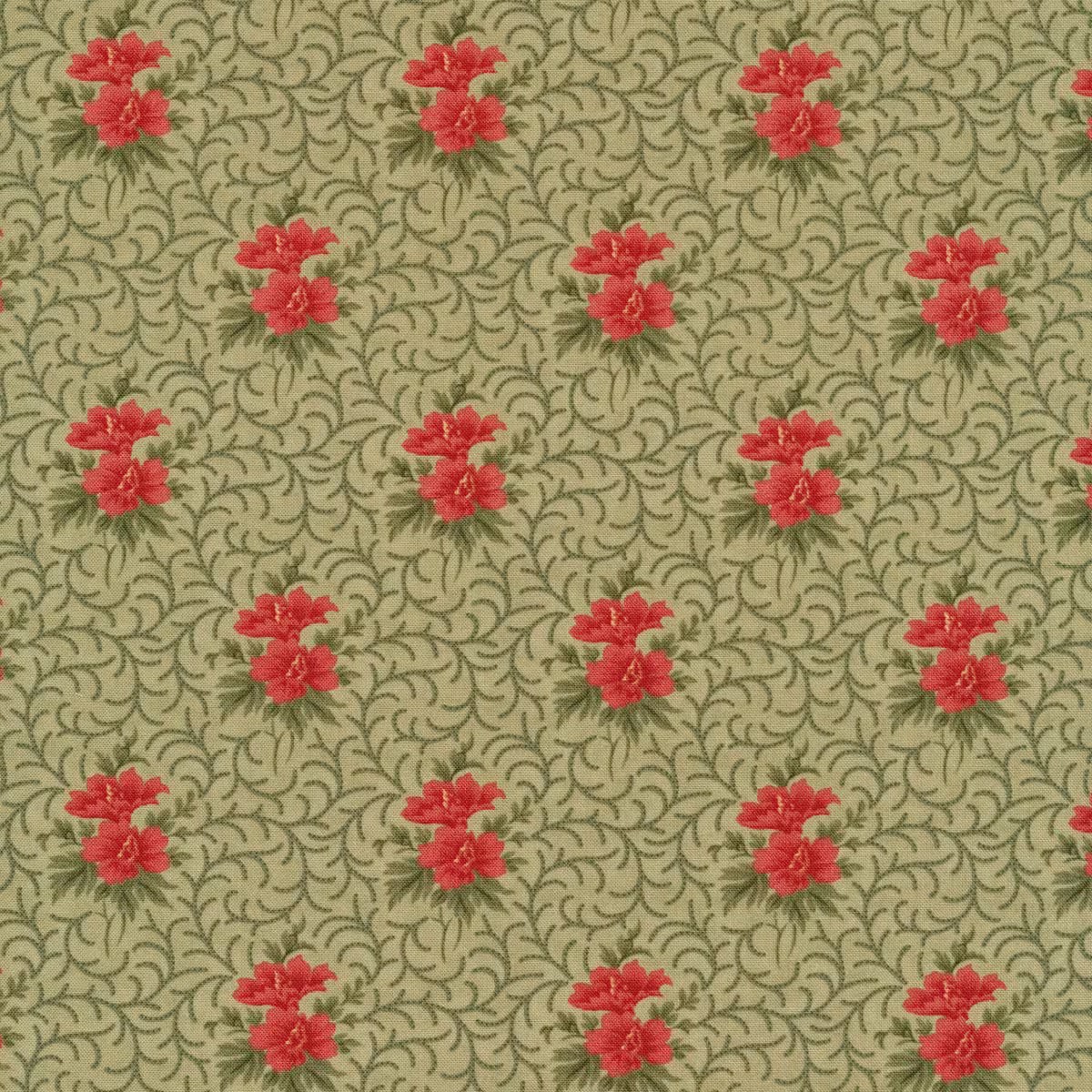 Poinsettia Plaza Sage 44"/45" Fabric Per Yard
