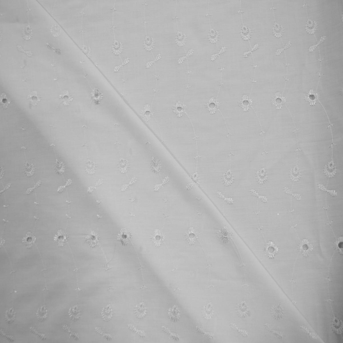 Polyester Cotton Eyelet Embroidery Fabric - No Scallop Ends, Multiple Colors, 60" Wide (1 Yard)
