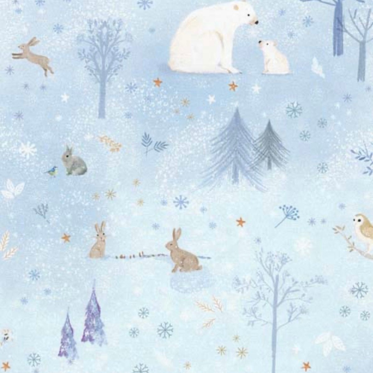 COTTON - Robert Kaufman - Snowy Fable - Glacier