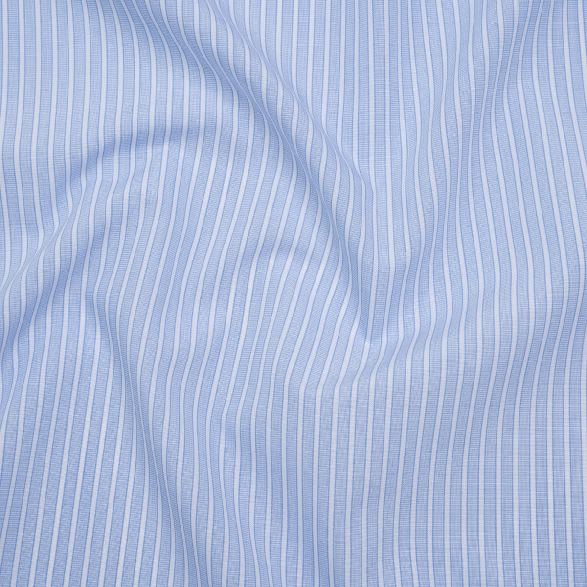 Cotton Shirting - Blue Bell and White Chambray Stripes - Deadstock