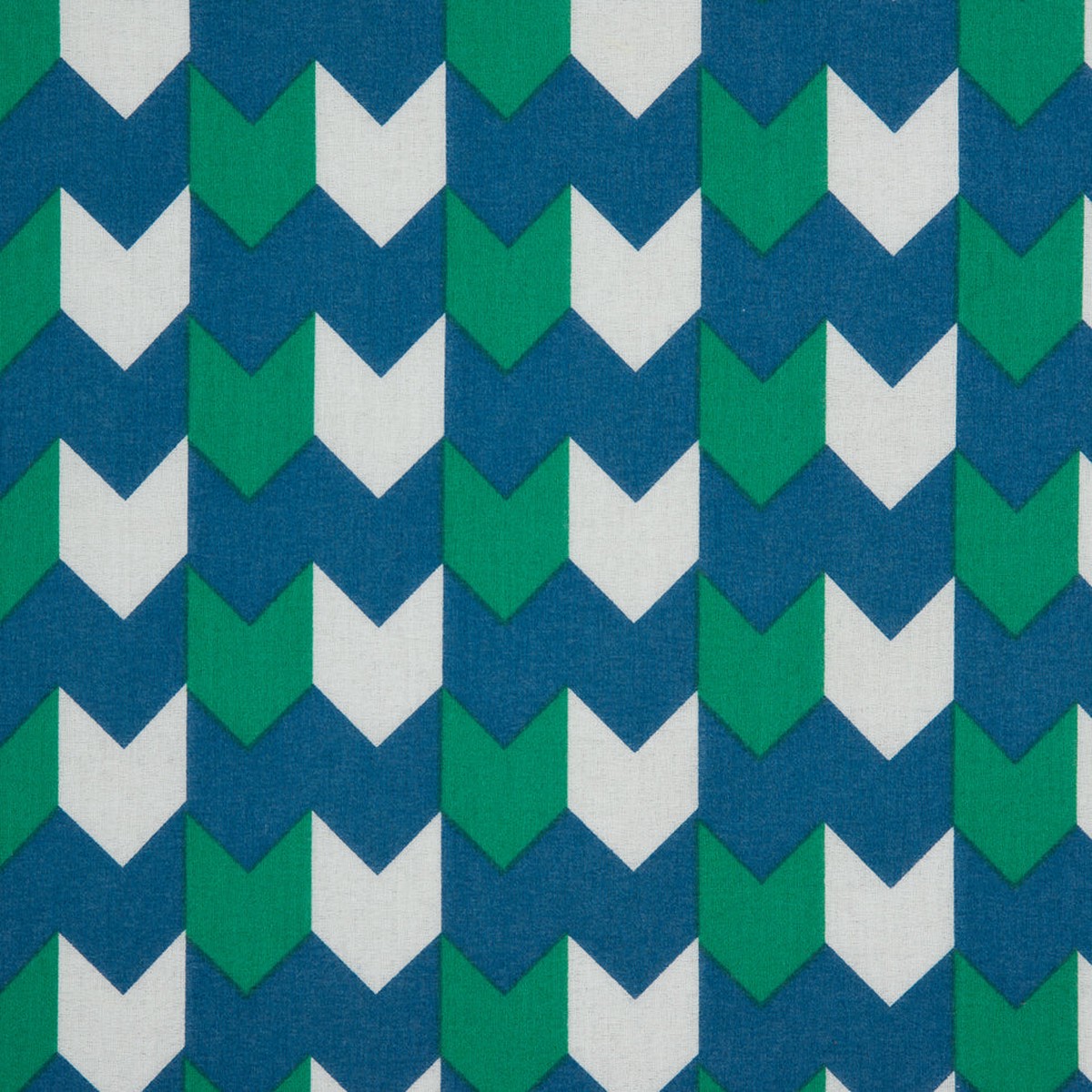 DaphneDeep MintWhite Striped Chevron Printed Stretch Cotton Voile