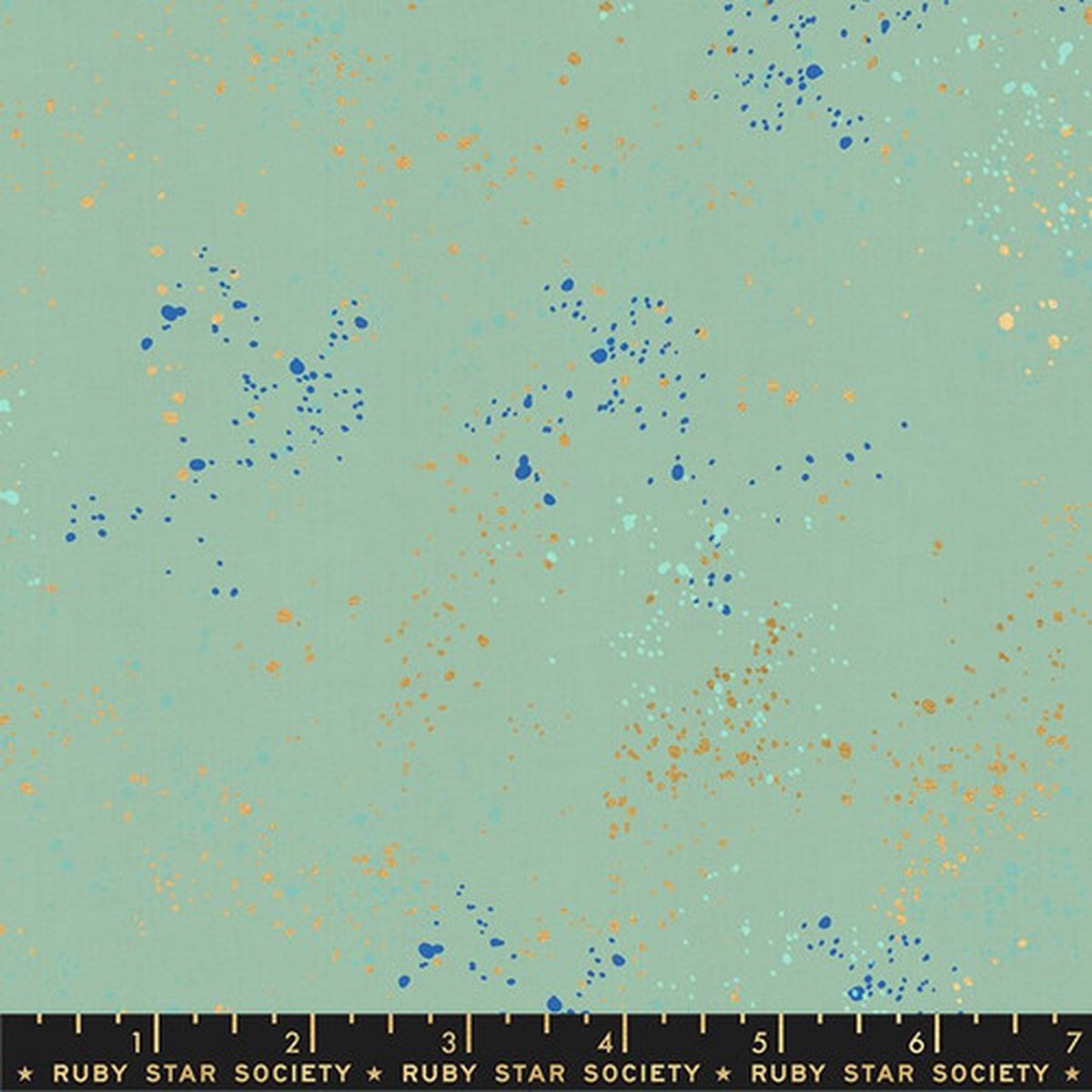 Dusty Green Frost Speckled Metallic cotton fabric, Ruby Star Society, QTR YD