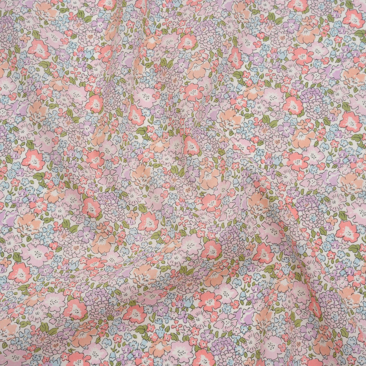 Liberty Fabrics Tana Lawn - Michelle Light Pink - Baby Pink Lavender and Light Blue Floral