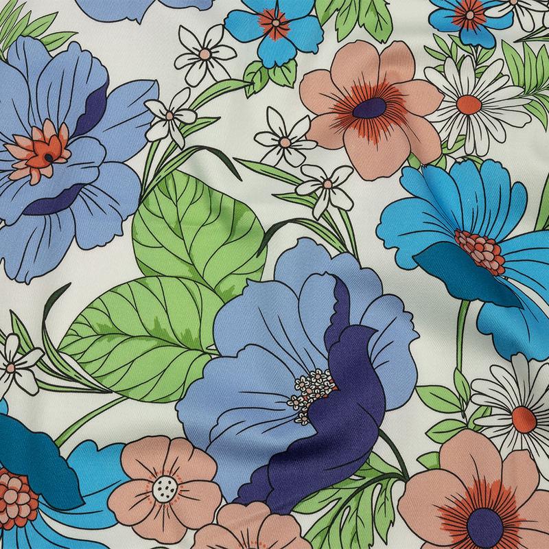 Mood Exclusive Blue Springing Up Stretch Cotton Sateen