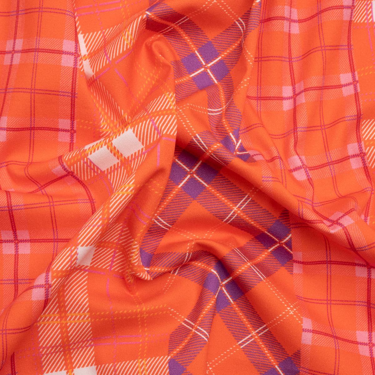 Mood Exclusive Red Orange With the Band Stretch Brushed Cotton Twill Panel