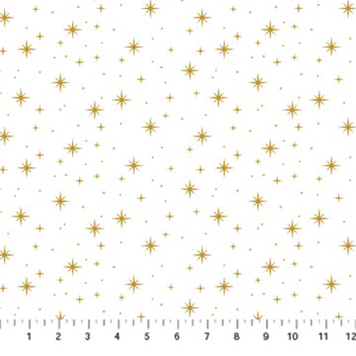 O' Christmas Tree Shimmer Stars White 44"/45" Cotton Fabric Per Yard