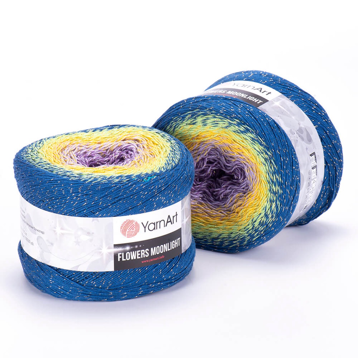 YarnArt Flowers Moonlight Cotton & Lurex Cake Yarn, Variegated - 3257