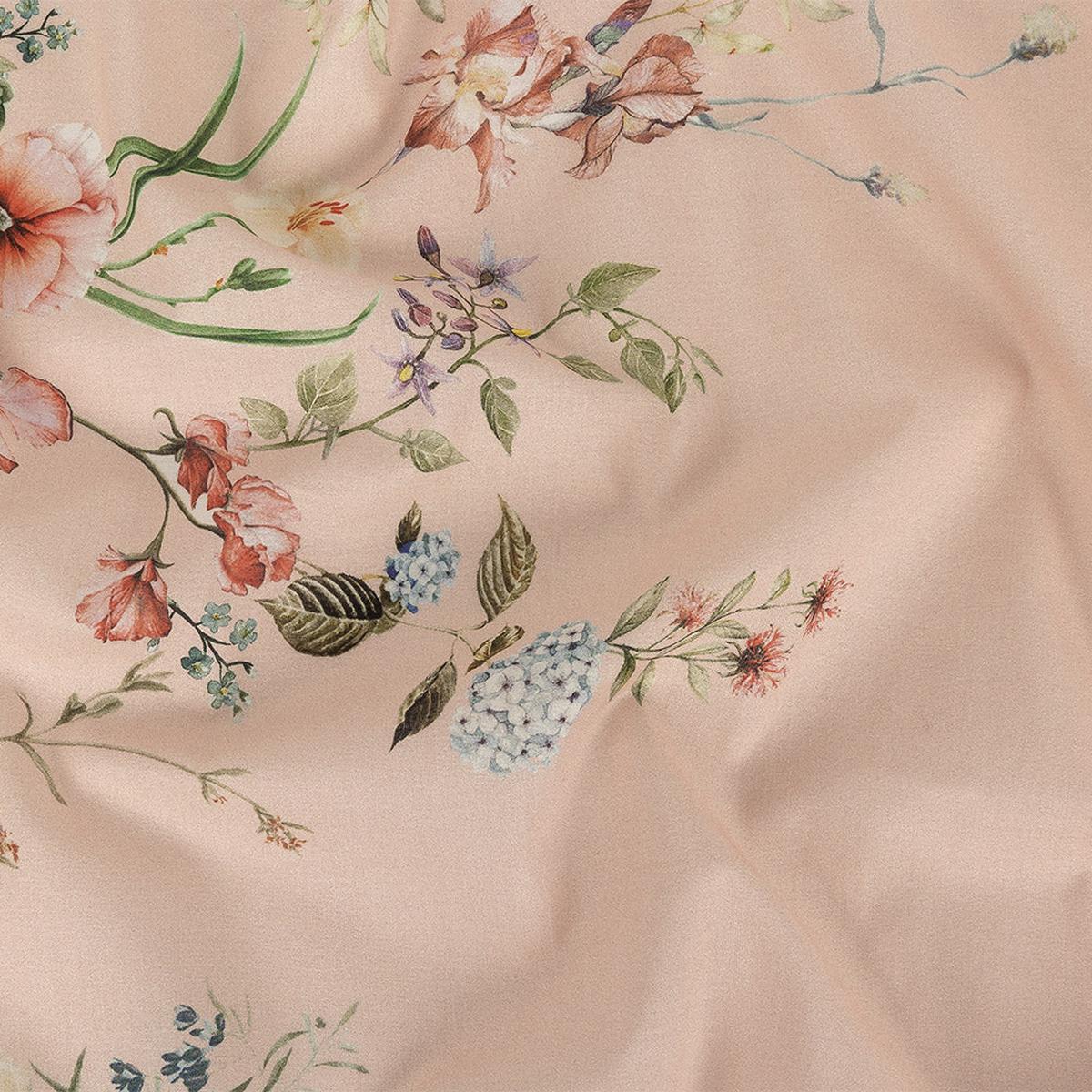 Cotton Voile - Pink Floral Border - La Marche des Fleurs Print - Mood Exclusive Jacques Collection