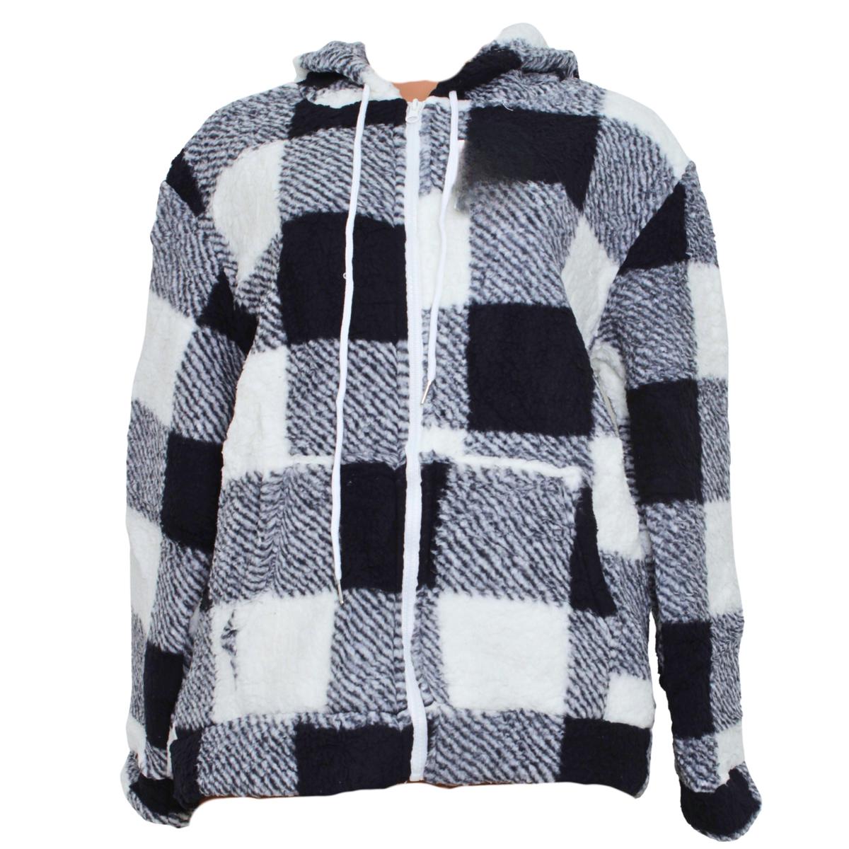 Jacket Hood Check Black M/L