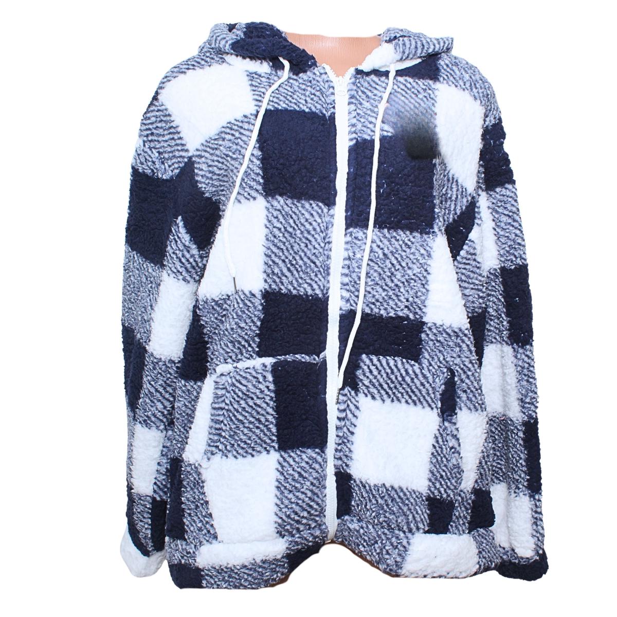 Jacket Hood Check Blue 2xl/3xl