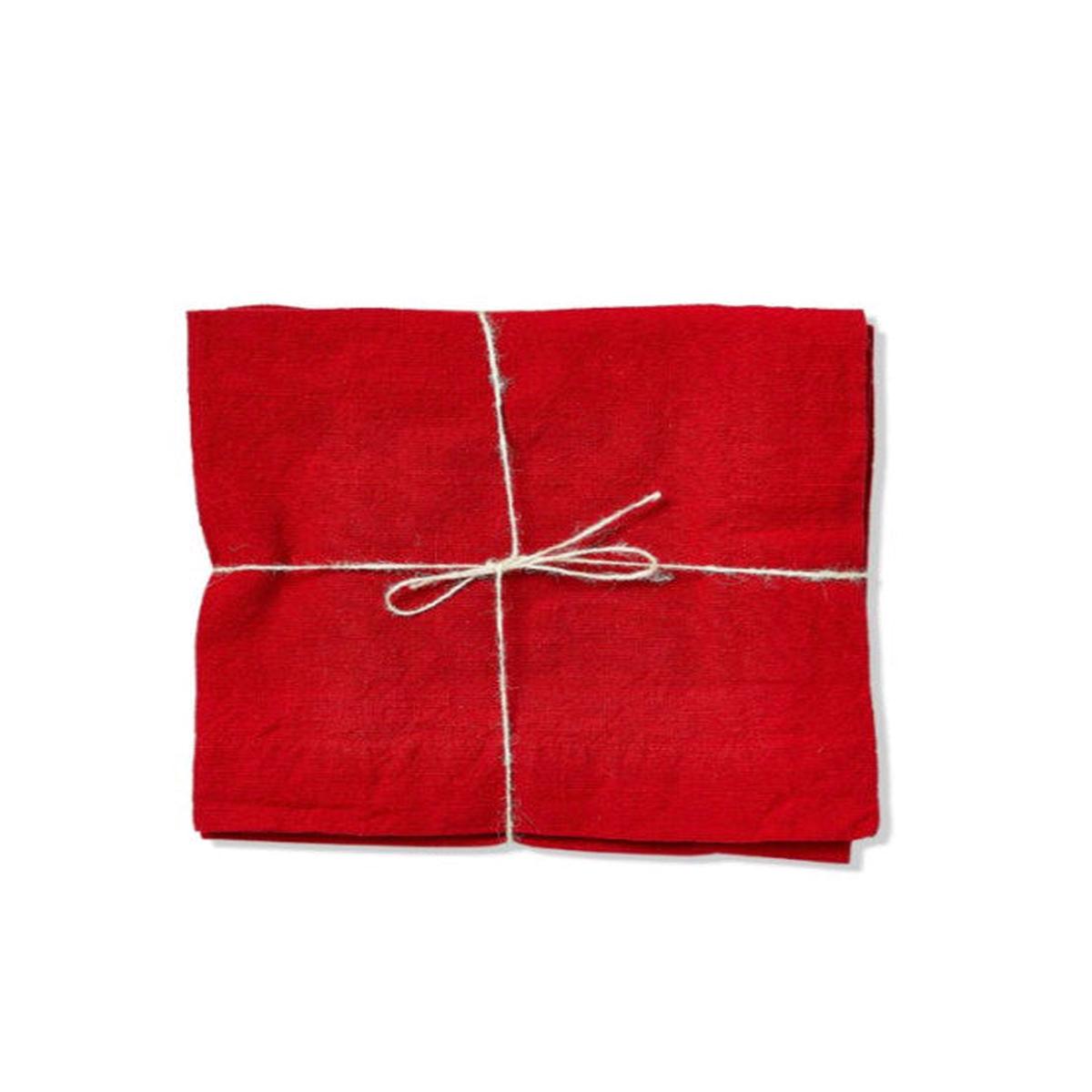 Red Threads Slub Napkin S/4