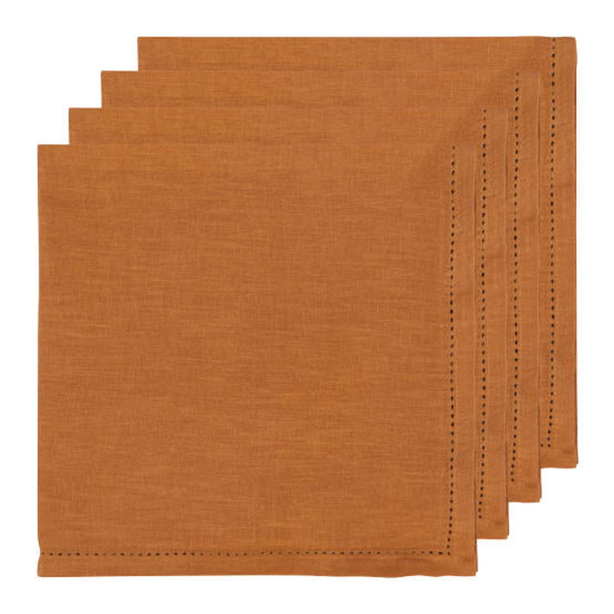 Amber Hemstitch Linen Napkins Set of 4