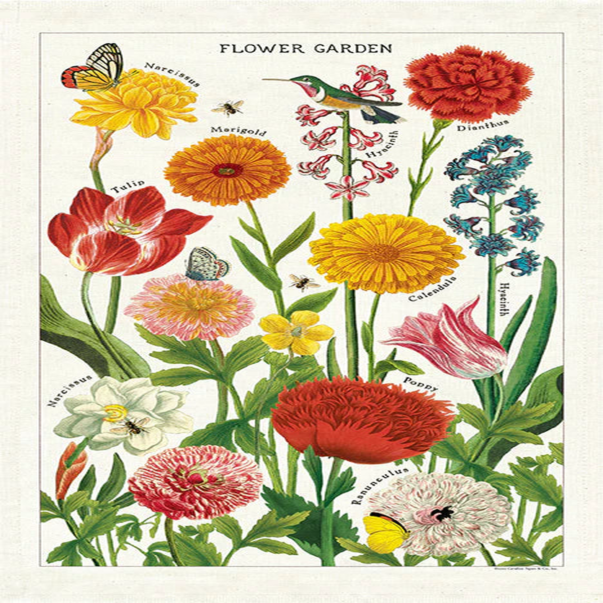 Cavallini & Co. - Tea Towel - Flower Garden
