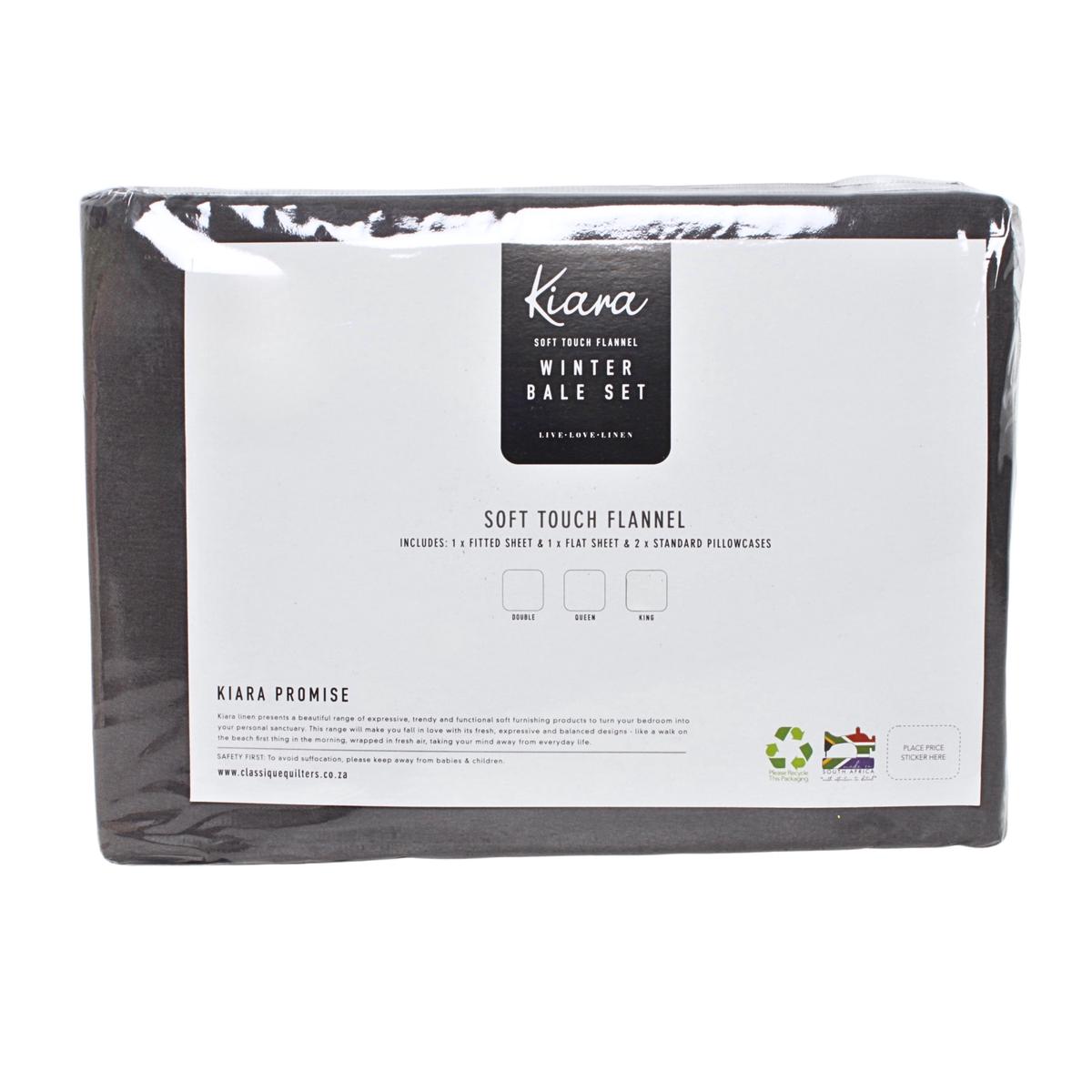 WINTER SHEET SET 4PCE CHARCOAL DOUBLE