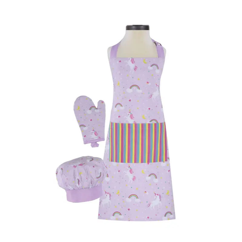 Handstand Kitchen Child's Apron Set - Rainbows & Unicorns
