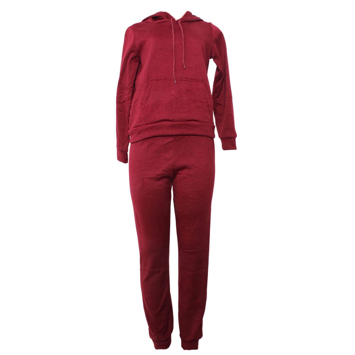 Kiddies Tracksuit Plain 2pce Maroon Lrg