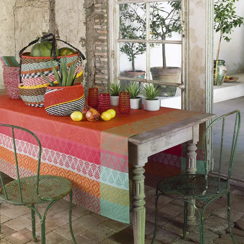 Le Jacquard Franais- Bastide Red Pepper Coated Cotton Tablecloth(69X98)
