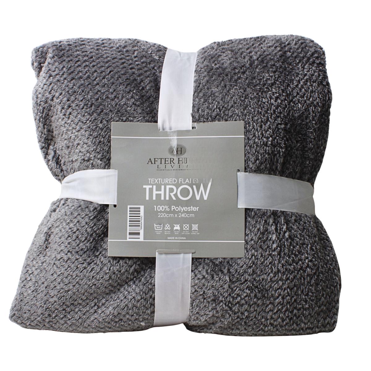 THROW TEXTURE FLANNEL SHERPA L/GREY A