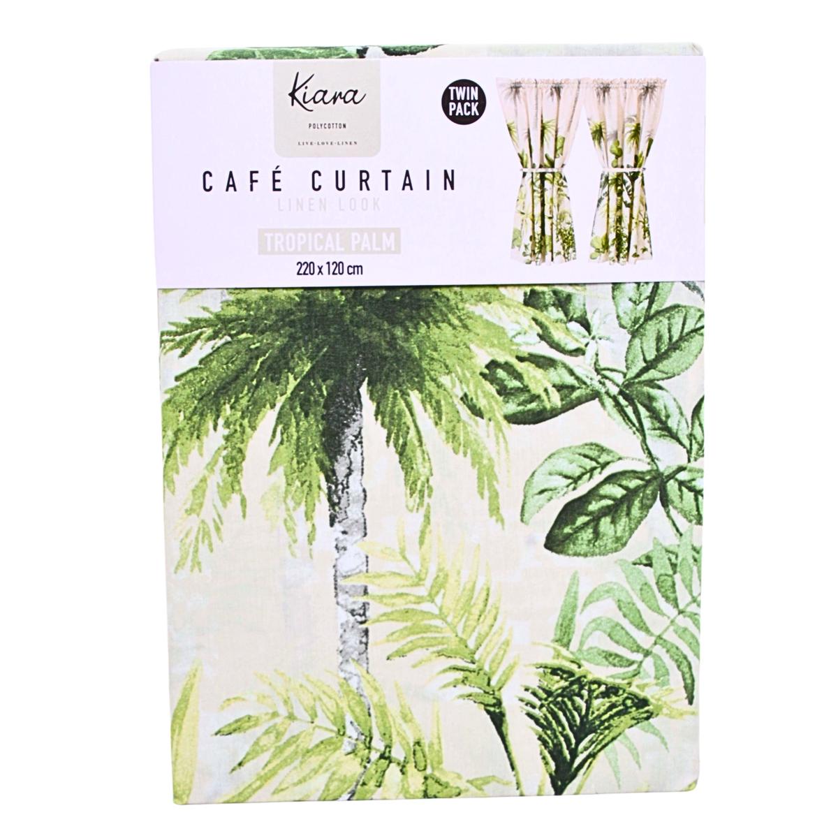 KITCHEN CURTAIN TROPICAL PALM MULTI 220X120