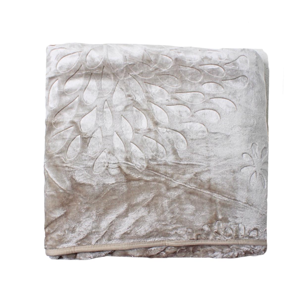 BLANKET MINK BEVERLY ELAND PLAIN BEIGE DOUBLE