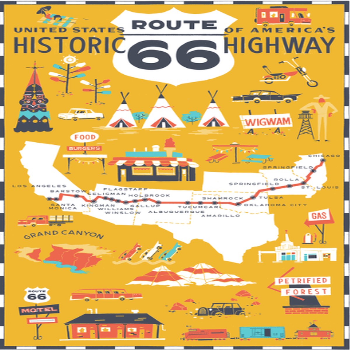 Route 66 Kitchen Towel