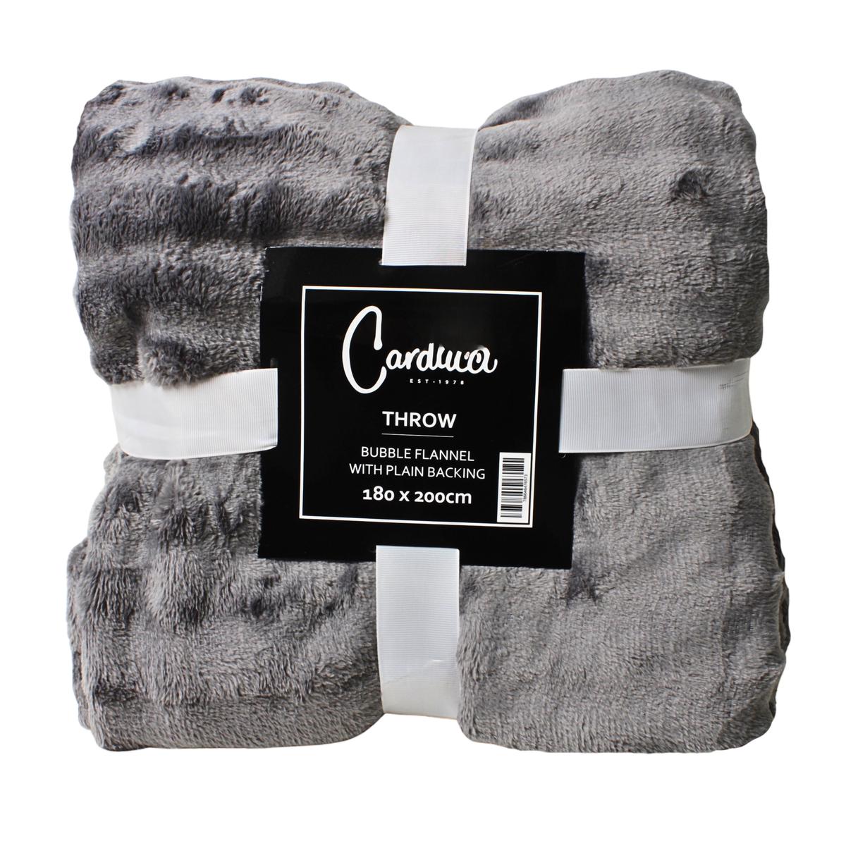 THROW FLANNEL BUBBLE GREY A