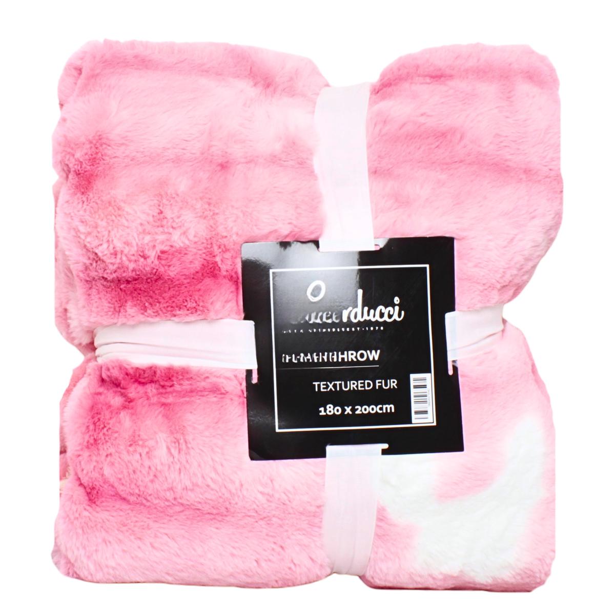 THROW TEXTURE FLANNEL SHERPA PINK A