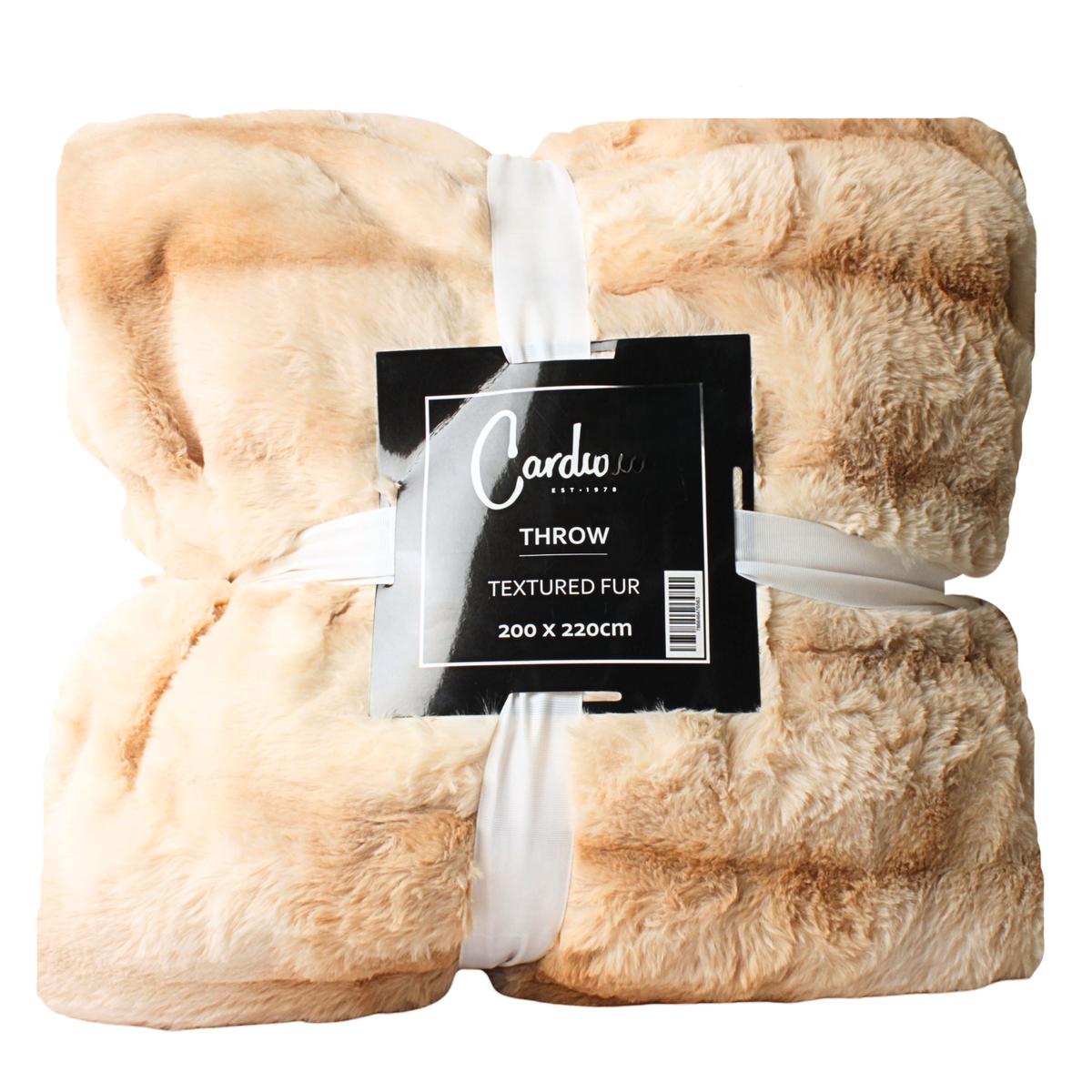 THROW TEXTURED FUR BEIGE A