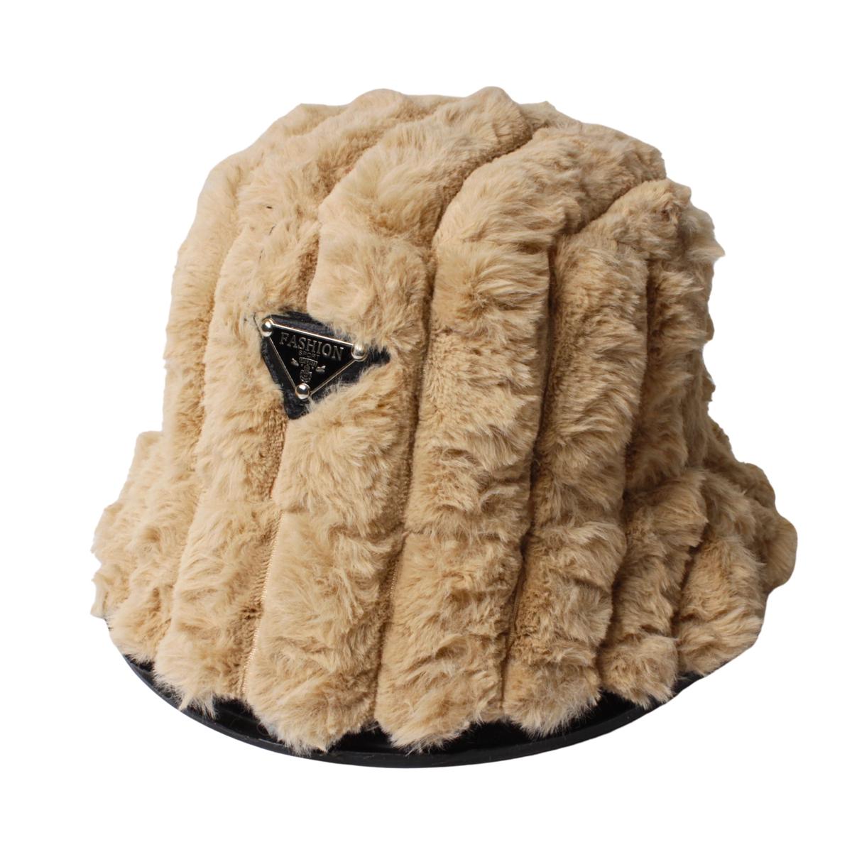 Hat Bucket Furry Beige