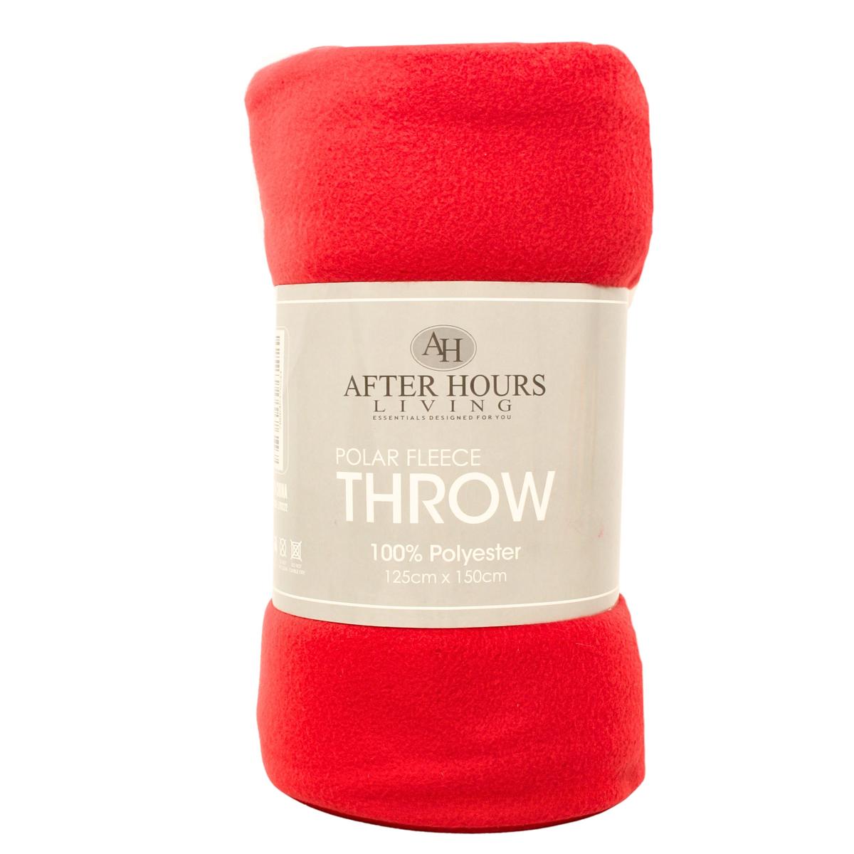 THROWS POLAR FLEECE RED