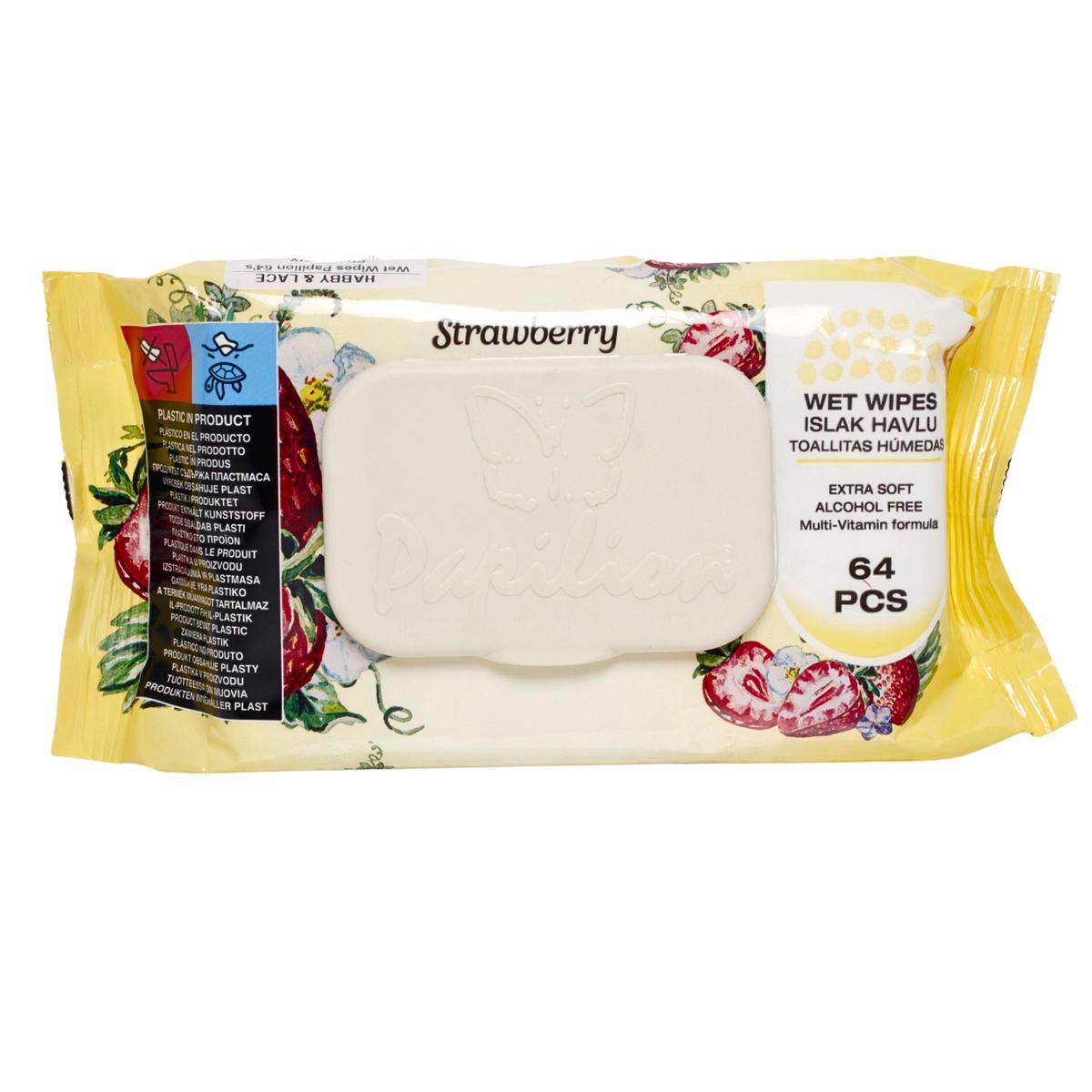 Wet Wipes Papilion 64's Strawberry