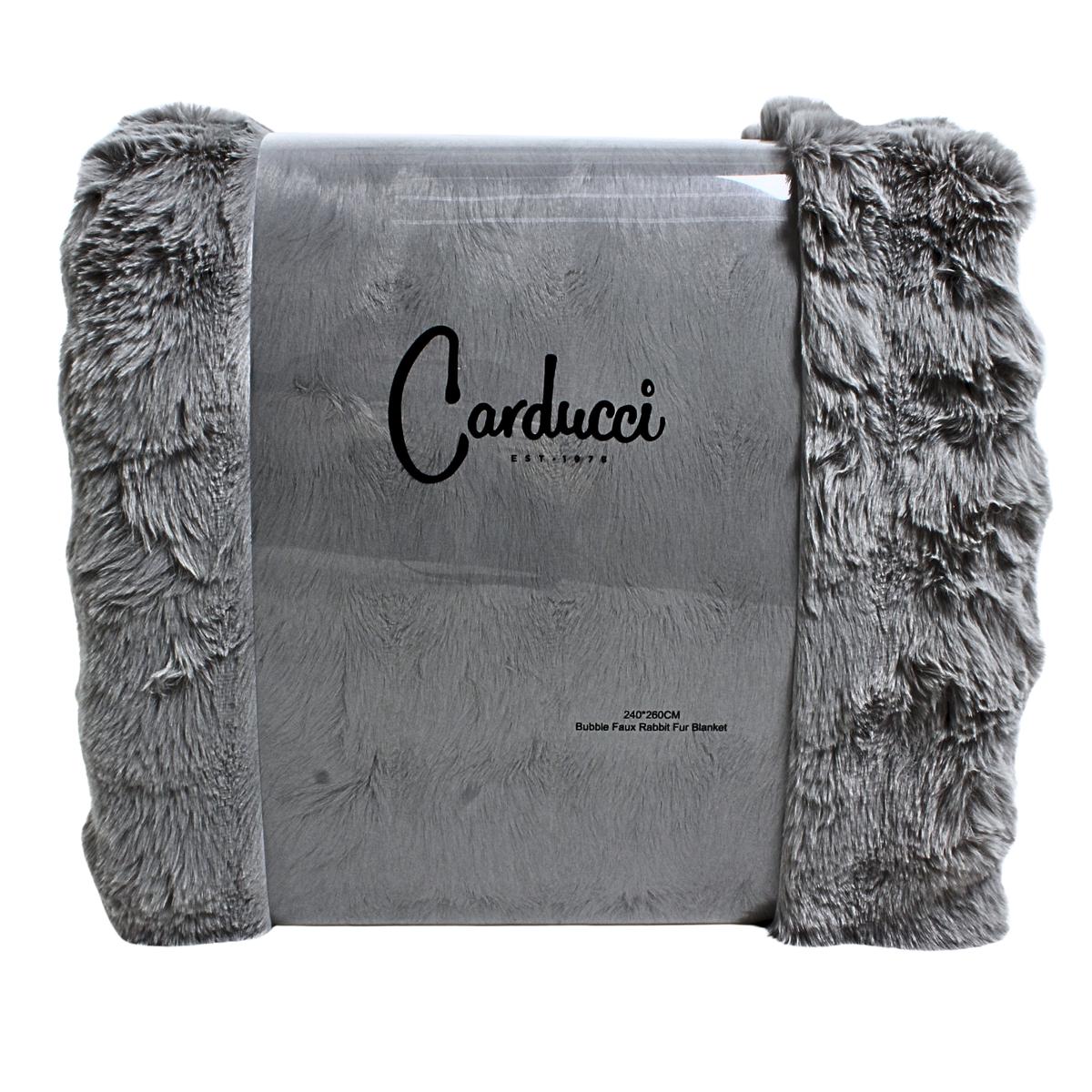 BLANKET RABBIT FUR BUBBLE L/GREY KING EACH