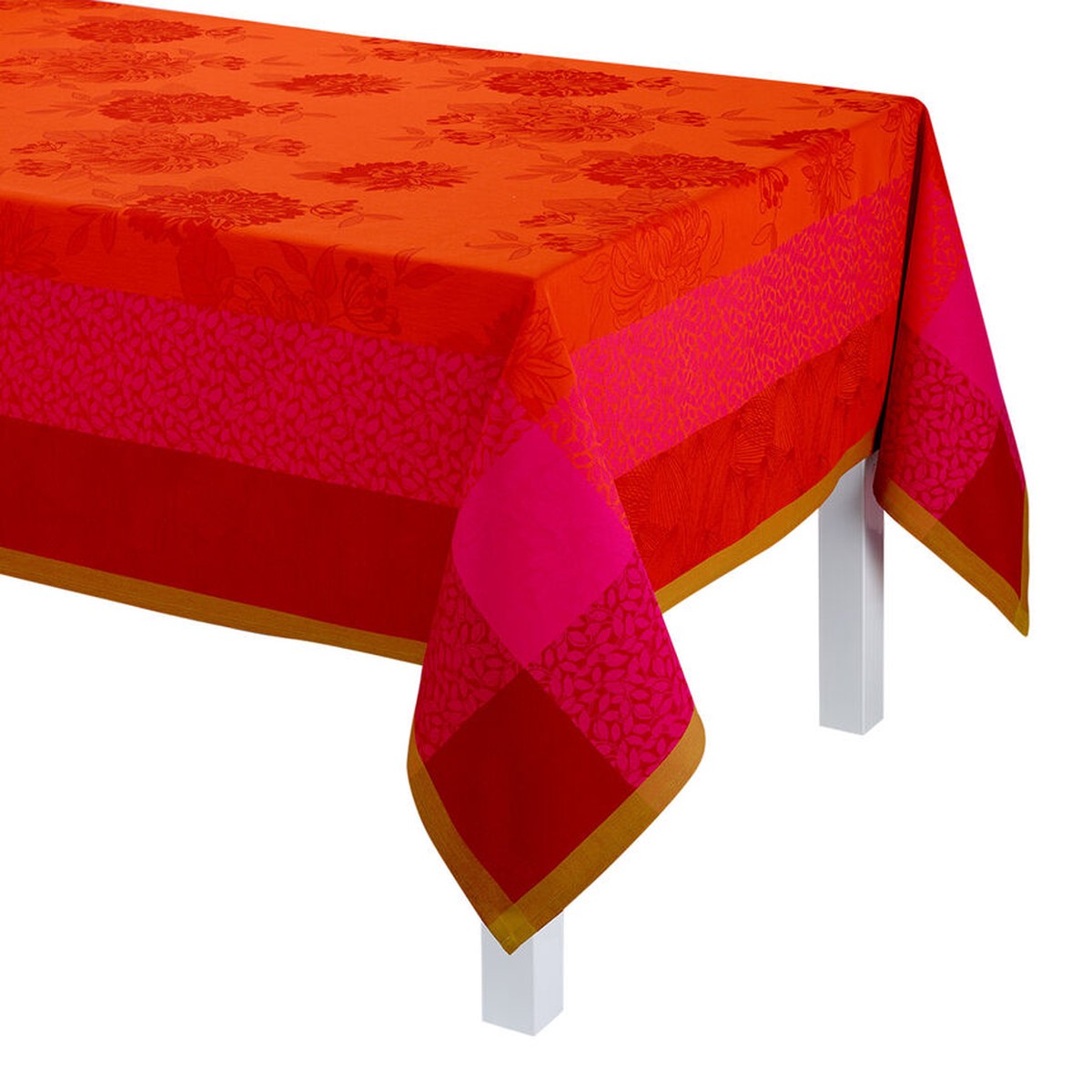 Le Jacquard Franais - Cotton Tablecloth (69" x 69") - Parfums de Bagatelle Nastrurtium