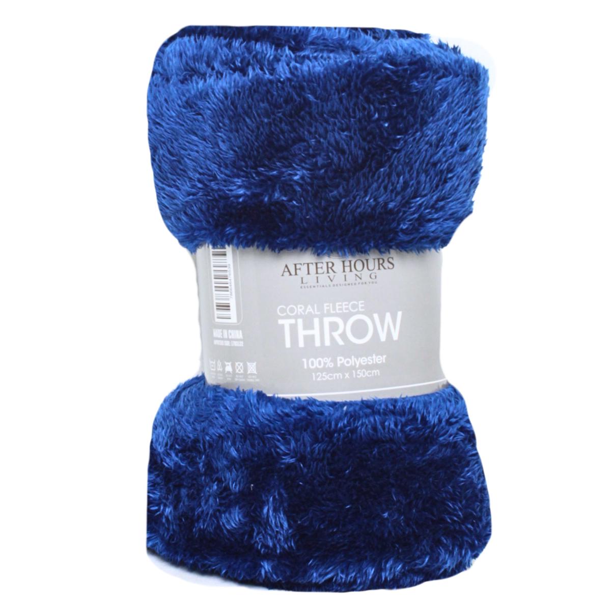 THROW CORAL FLEECE NAVY A