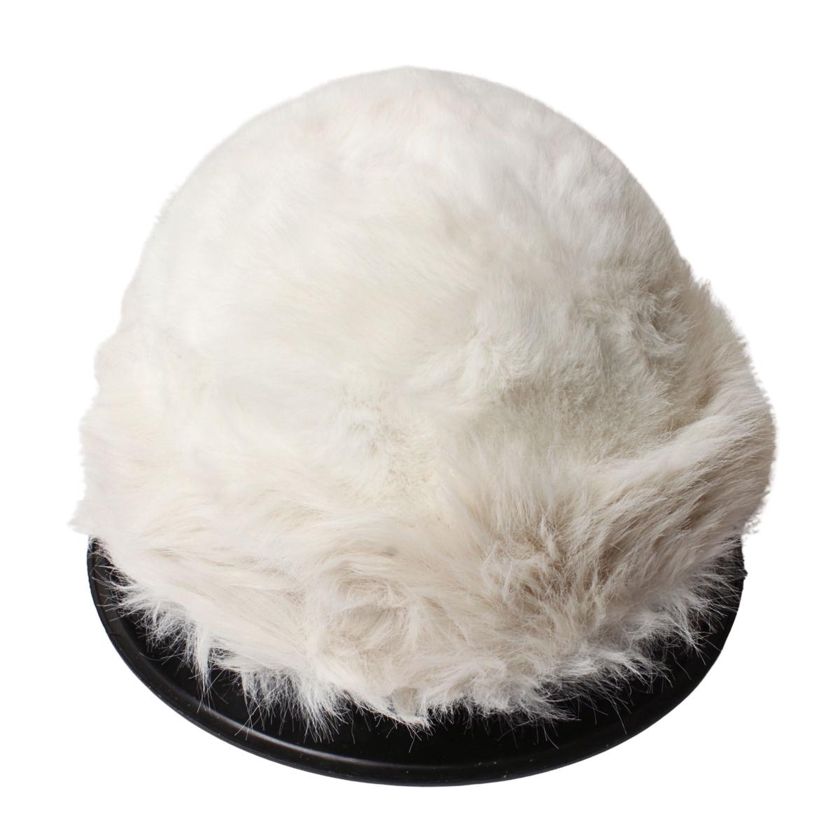 Furry Hat Plain Cream
