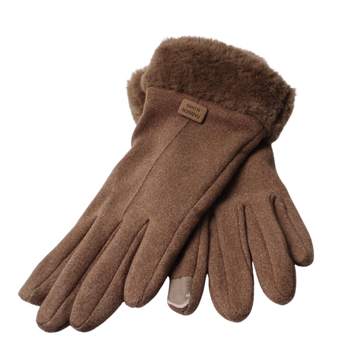 Gloves Fur Brown A