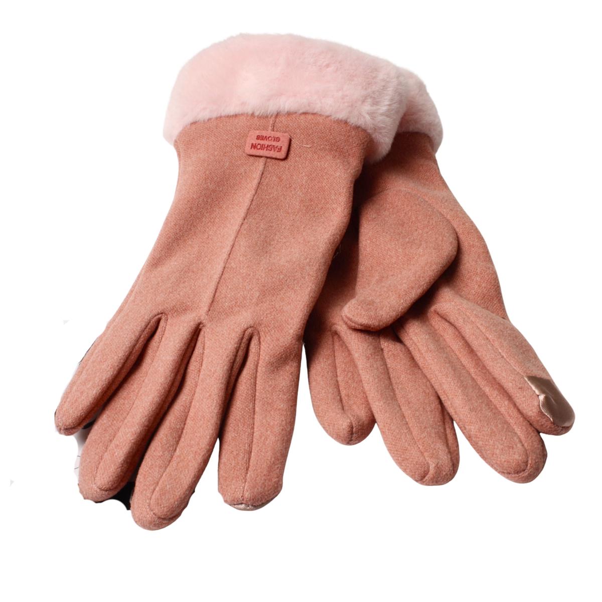 Gloves Fur Peach A