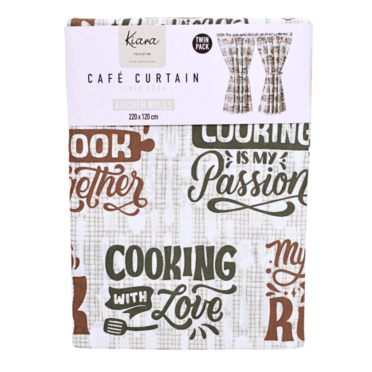 KITCHEN CURTAIN KITCHEN RULES MULTI 220X120