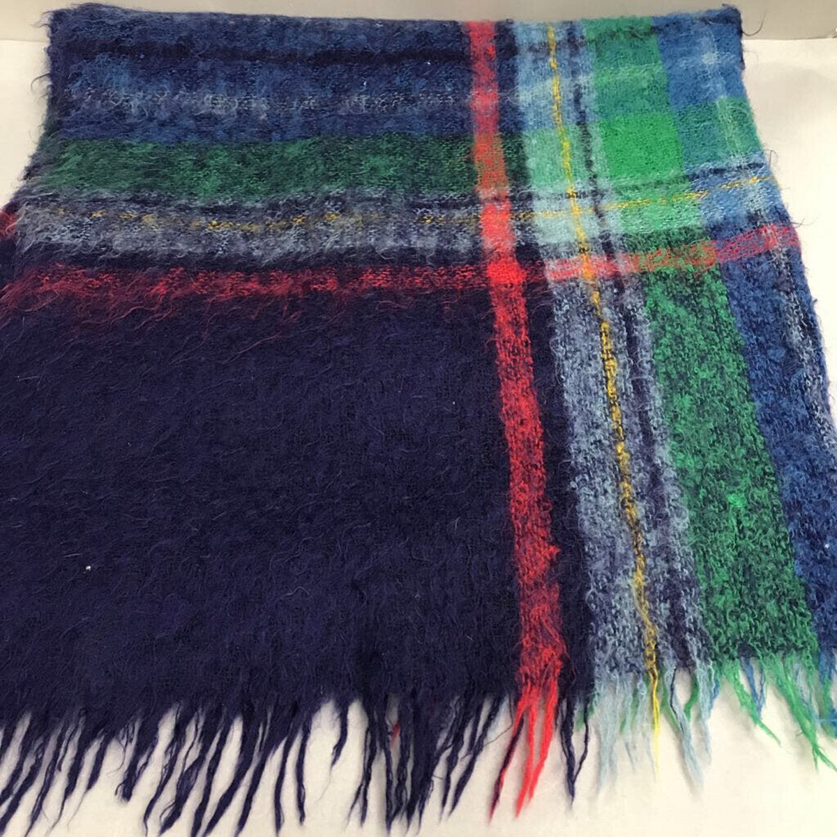 Vintage Glen Cree Mills All Mohair Fringe Blanket Made in Scotland Wool (70x50)