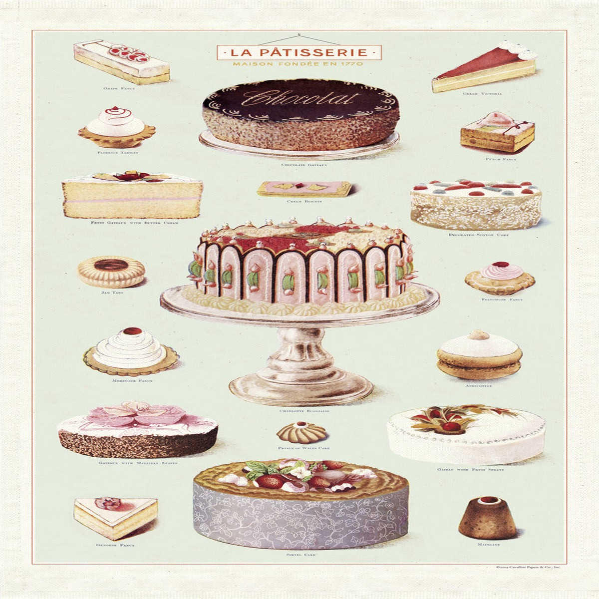 Cavallini Co Cotton Tea Towel - La Patisserie