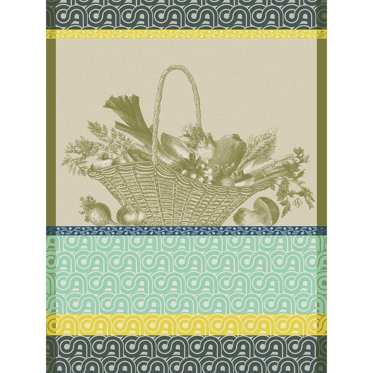 Le Jacquard Franais - Tea Towel - Potager D'hiver Green