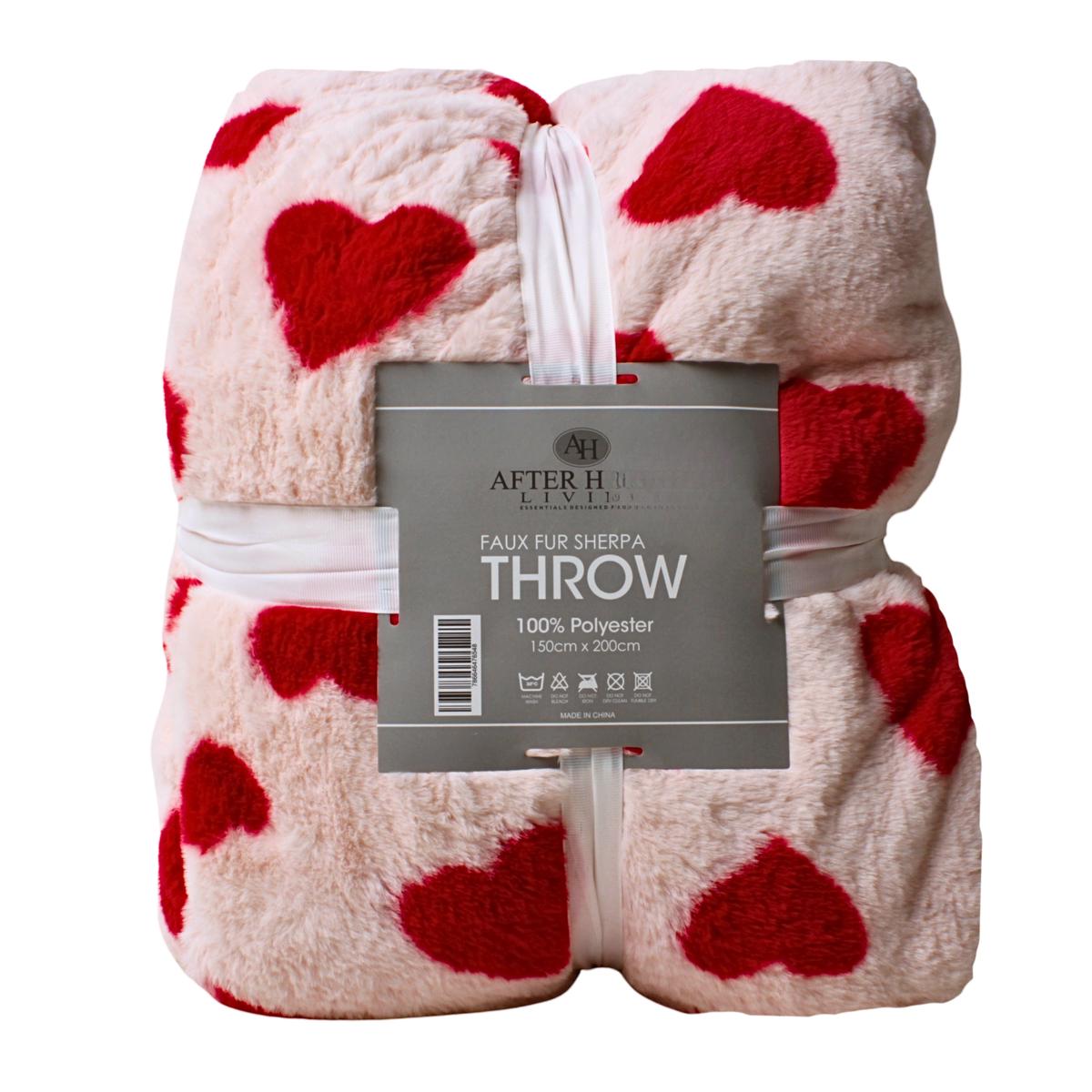 THROW ANIMAL FAUX FUR PINK A