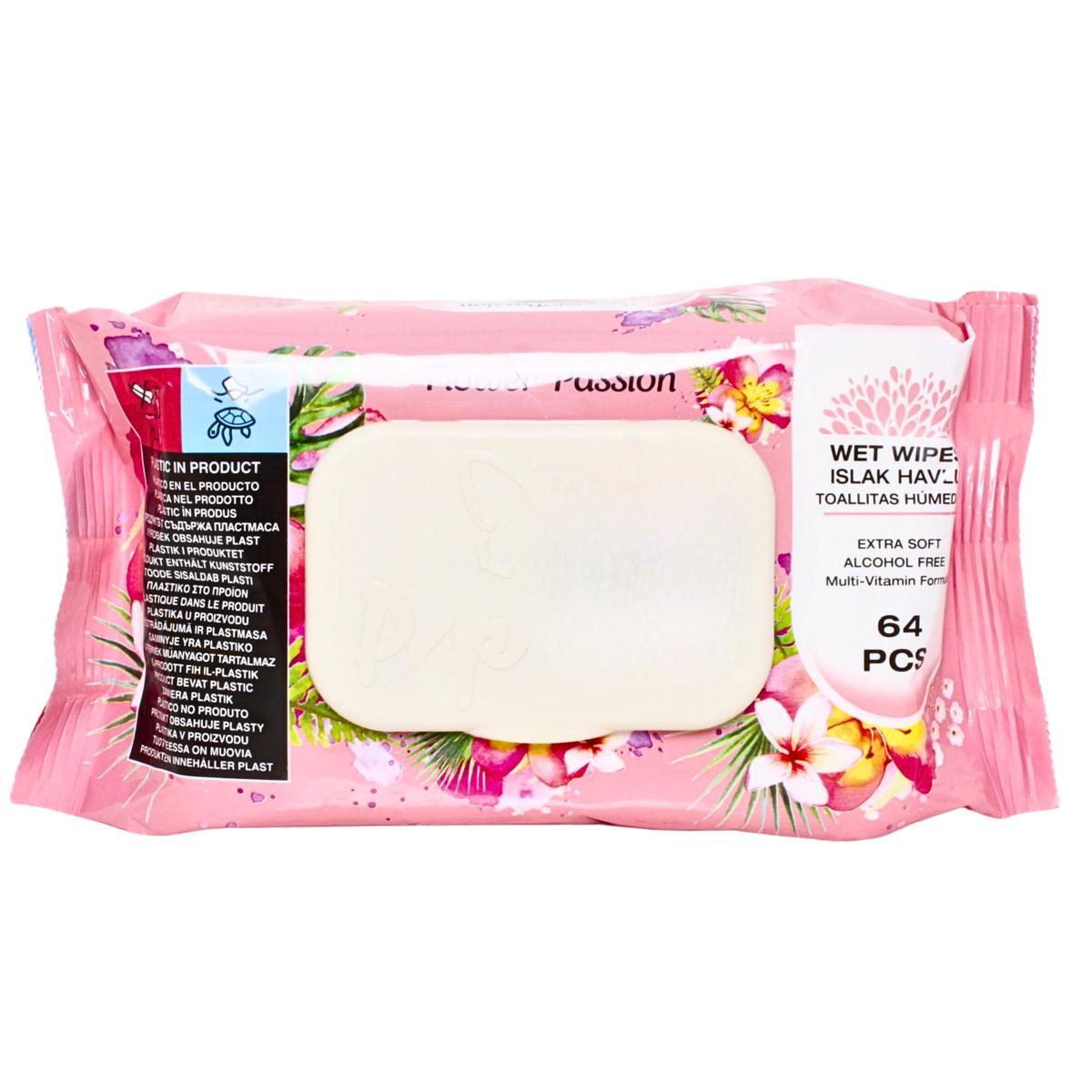 WET WIPES PAPILION 64'S FLOWER PINK A