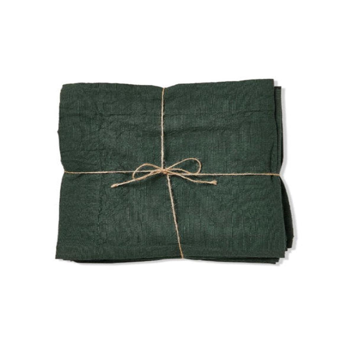 Dark Green Slub Napkin S/4