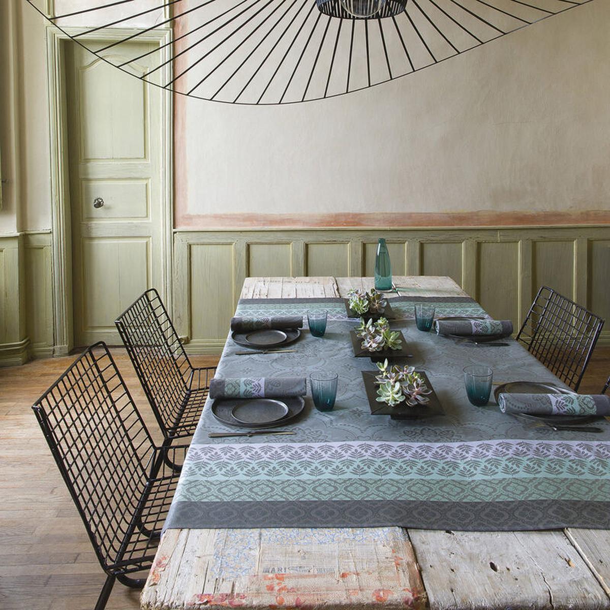 Le Jacquard Franais- Bastide Grey Coated Cotton Tablecloth (69X98)