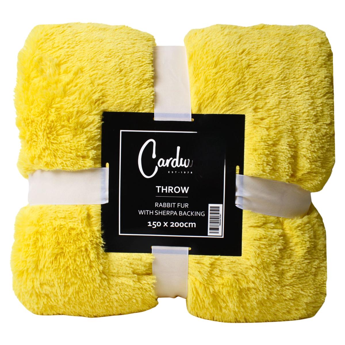 THROW BUNNY RABBIT FUR YELLOW A