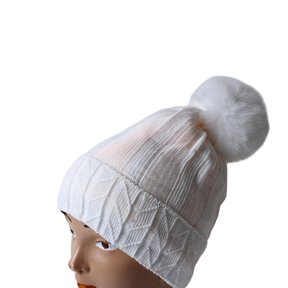 Beanie Winter Knit White