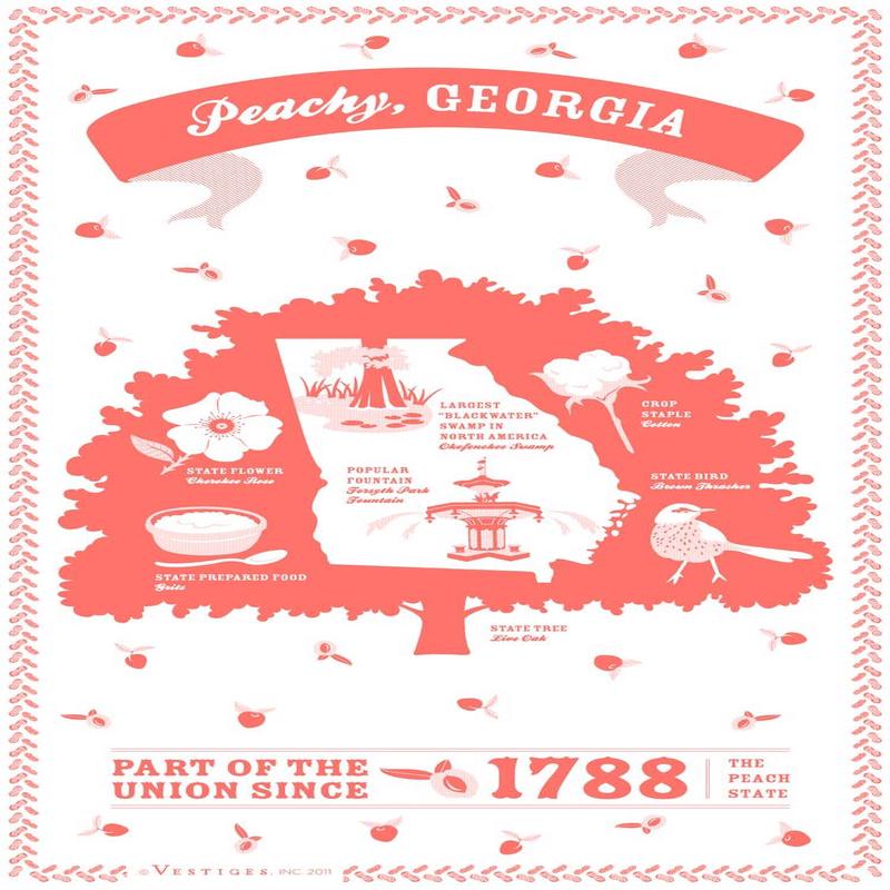 Georgia State Tea Towel