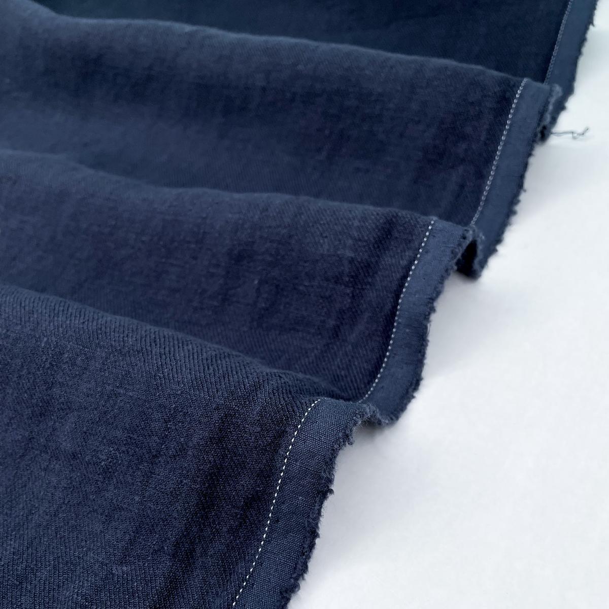 Heavy Sand-Washed Linen Twill - Indigo