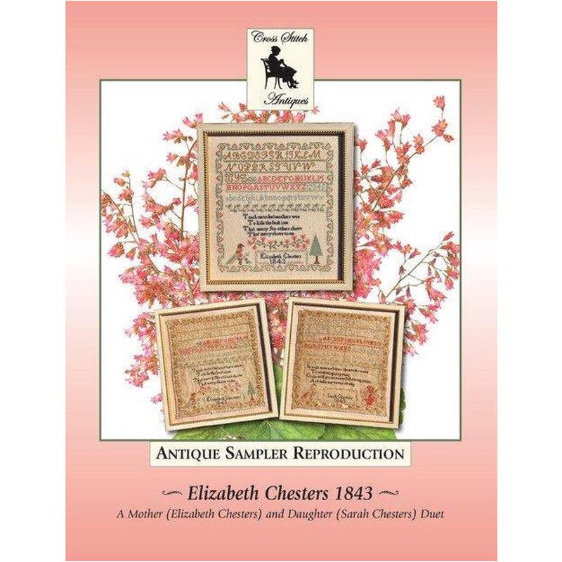 Cross Stitch Antiques ~ Antique Sampler of the Month #5 ~ Elizabeth Chesters 1843 Pattern